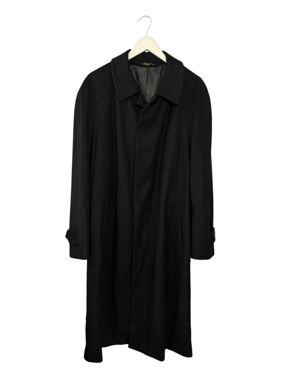 Rialto Italy black wool cashmere overcoat - 44R